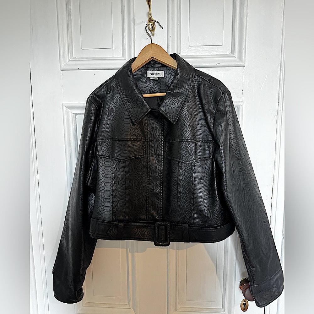 Vegan leather moto jacket